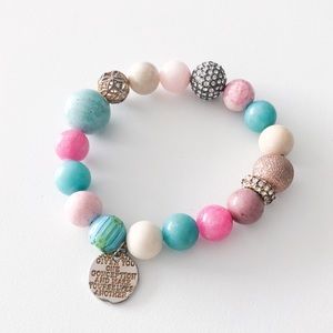 Ceramic and Glass Beaded Bracelet